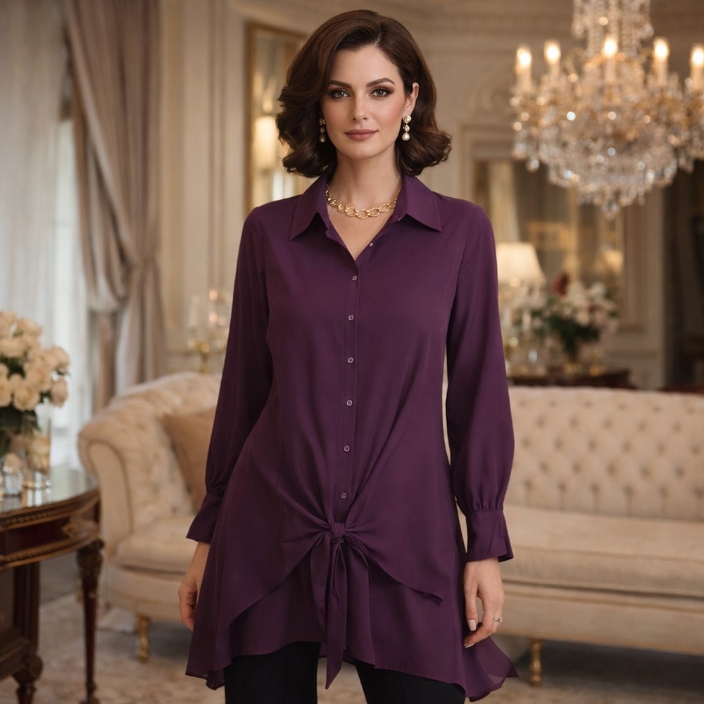 100% Silk Gilner Farrar Parker Brooke Dress Deep Purple M Witchy Fall Winter NEW